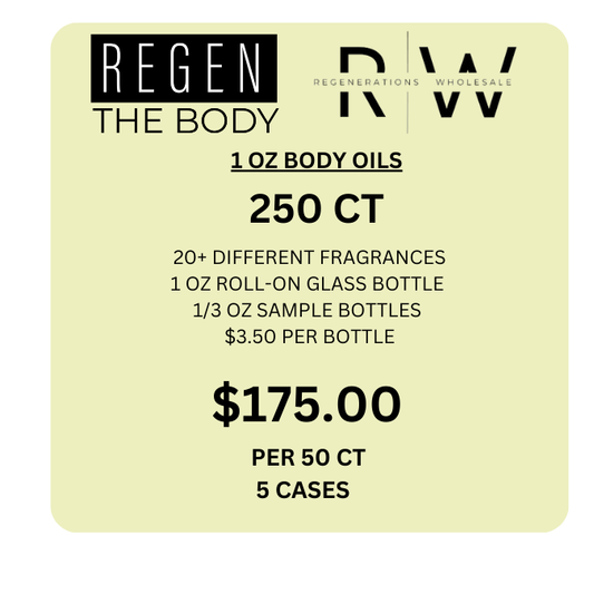 1oz Roll On Body Oil 50 CT PKG *STAFF ONLY*  - $187.50 (5ct of each Fragrance) Fragrance #1 of 10 - REGEN THE BODY