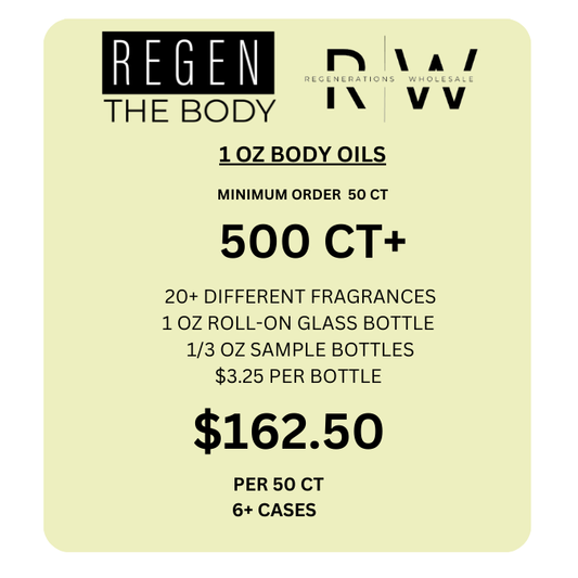 1oz Roll On Body Oil 50 CT PKG *STAFF ONLY*  - $187.50 (5ct of each Fragrance) Fragrance #1 of 10 - REGEN THE BODY