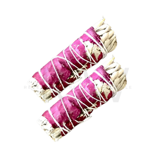4" Red Rose Smudge Sage Sticks -Retail - REGEN THE BODY