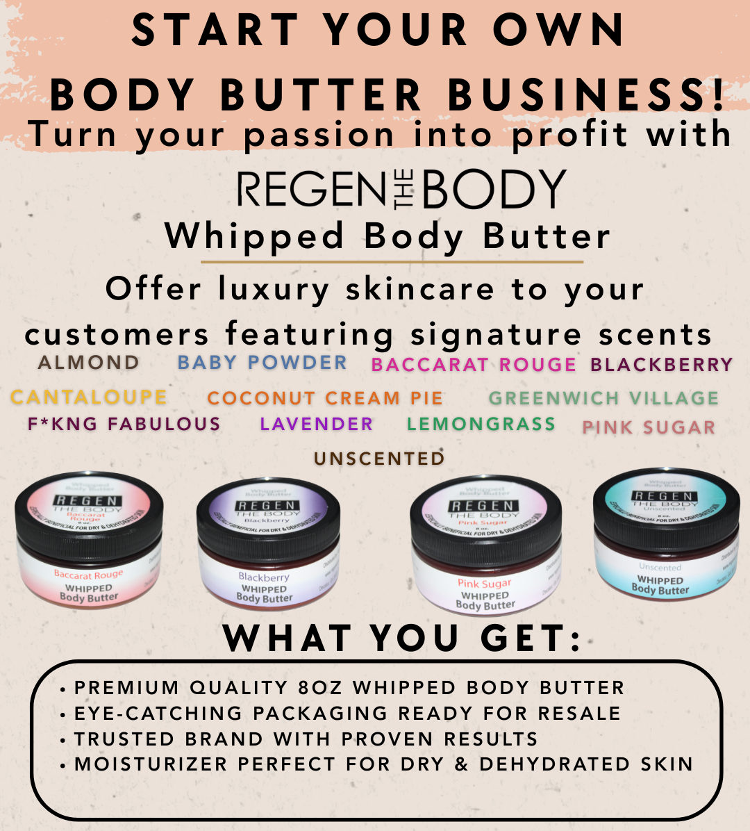 Whipped Body Butter 25ct $271.25 PKG -(Wholesale) -Single Fragrance