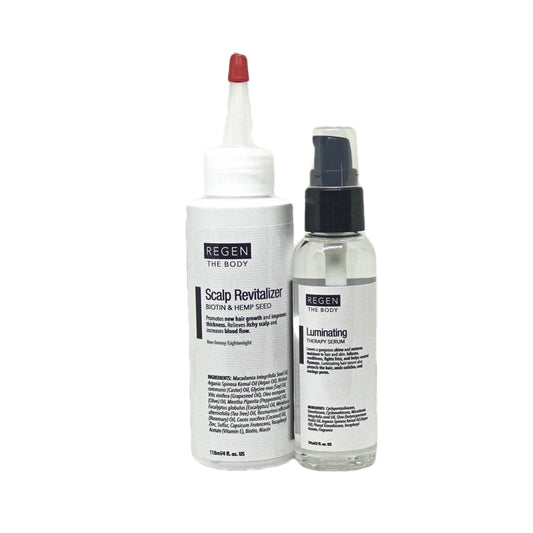 Scalp Revitalizer (4 oz) + Luminating Therapy Serum (2 oz) - REGEN THE BODY